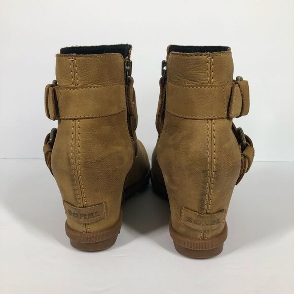 Sorel Joan Of Arctic II Elk Wedge Buckle Boot Booties Waterproof Leather 9.5 - Picture 6 of 11
